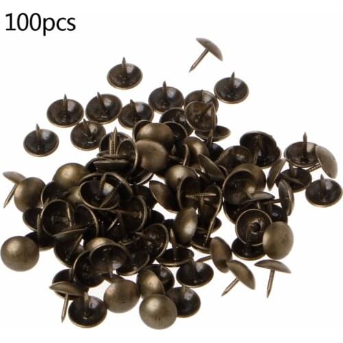 100PC/Bag Antique Brass Bronze Upholstery Nail Jewelry Gift Wine Case Box Sofa Decor 7HH1101035