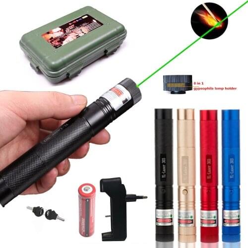 303 green laser red purple high-power laser equipment adjustable focus ultra-long radiation laser sight 8 in 1 lamp holder