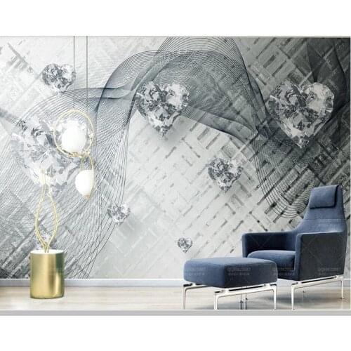 Papel de parede 3d line transparent heart shaped diamond luxury wallpaper,living room bedroom wall papers home decor mural