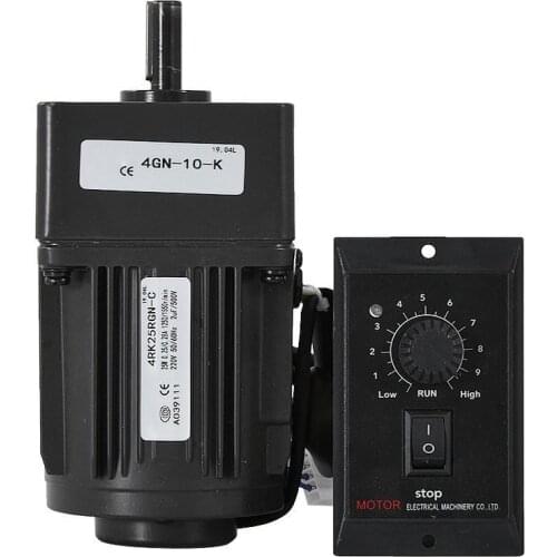 4RK25GN-C Adjustable Speed Motor 25W 220V/50Hz AC Gear Motor Reversible Motor Reduction Ratio 1:10 125rpm Geared Motor+Governor