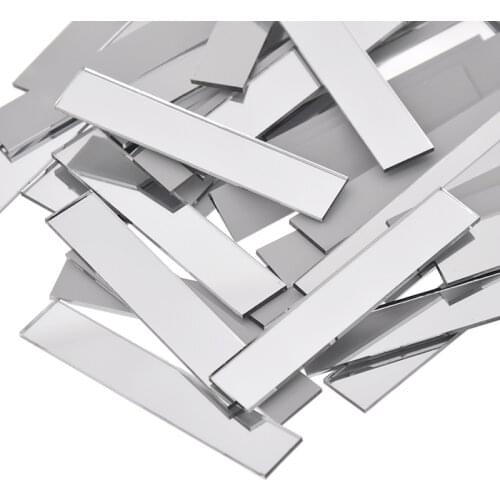 50PCS/pack Rectangle Glass Mirror Mosaic Tiles Stickers DIY Home Bathroom Wall Decoration Supplies Materials