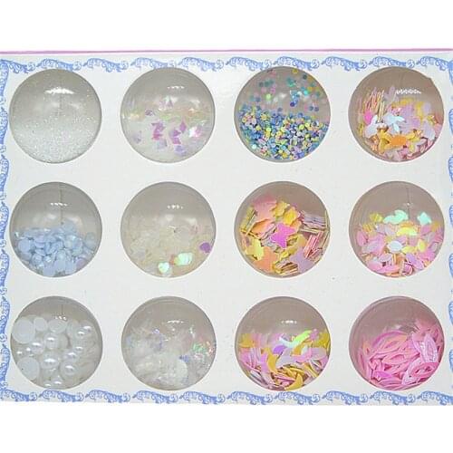Sequins Moon Butterfly Moon Glitter Craft Nail Art Confetti White Pearl Caviar Diamond Decoration Nail Paillette Flakes Supplies