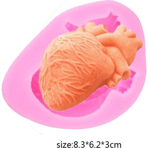 1 Piece 8.3*6.2*3cm Halloween Heart Silicone Mold Candy Chocolate Cake Decoration Mold DIY Baking Mold