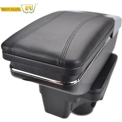 Center Centre Console Storage Box Arm Rest For Kia Rio 4 2017 2018 2019 X-Line Armrest Rotatable Leather Car Styling