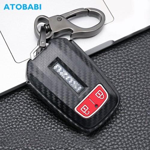 Carbon ABS Plastic Car Key Cover For Isuzu MUX MU-X D-MAX DMAX 2 Button Keychain Smart Keyless Remote Fob Protect Case Accessory