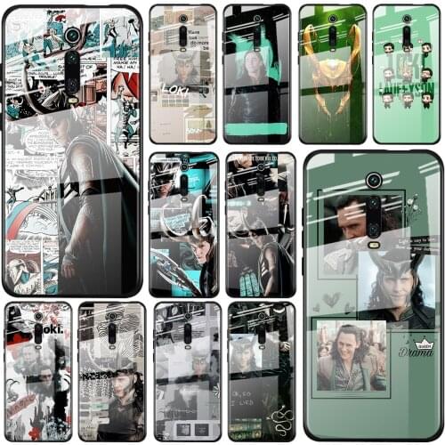 Tempered Glass Cover Marvel Avengers Loki For Xiaomi Redmi K40 K30 K20 9T 9C 9A 9 8A 7 Pro Plus Shockproof Phone Case