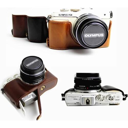 PU Leather case Cover camera bag For Olympus PEN E-PL7 E-PL8 E-PL9 E-PL10 Half Body shell With Battery Opening high quality