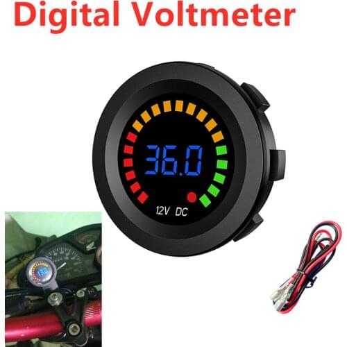 DC 12V Car Digital Voltmeter Panel Volt Meter Monitor Gauge LED Colorful Display for Motorcycle Sedan SUV Truck Boat Marine RV