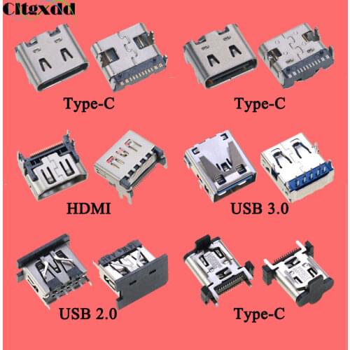 Cltgxdd 1pcs Micro USB Type-C Charging Port Plug Power Connector For PS5 USB Type-A Super-Speed Hi-Speed USB 2.0 3.0 Port Socket