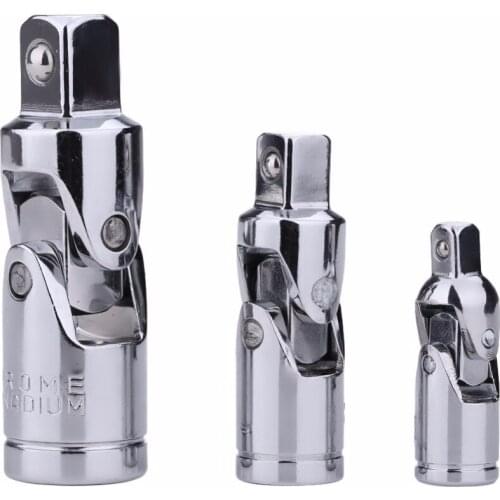 3pcs Impact Universal Joint Socket Set Swivel Hand Tools CR-V Socket Wrench Joint U-Joint 1/4-Inch 3/8-Inch 1/2-Inch Drive Set