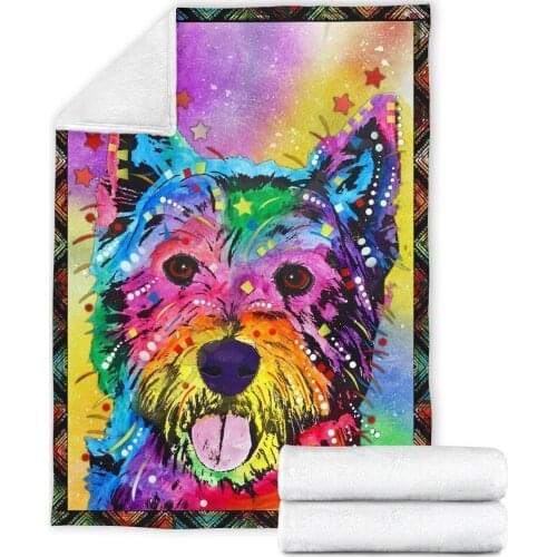 Colorful yorkshire fleece blanket wearwanta 3D printed Sherpa Blanket on Bed Home Textiles HOME ACCESSORIES