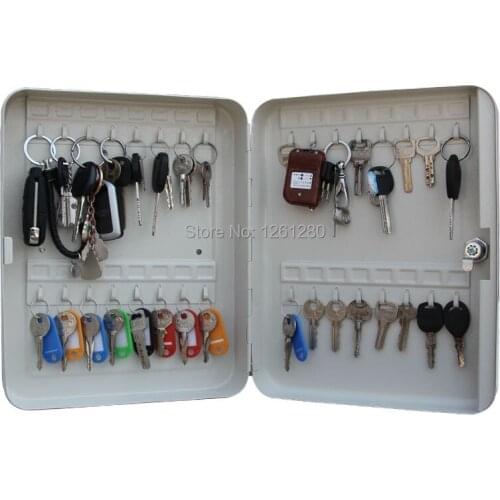Metal Key Box Tool Case Storage Bins Management Cabinet With 24 Key Card School Office Hotel Facility Property