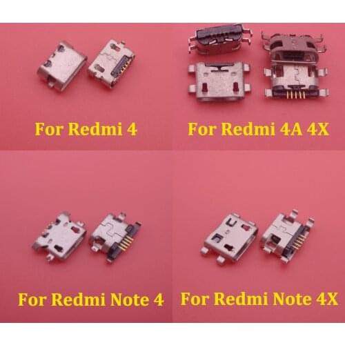 10pcs Mini Micro USB Charge Charging Dock Port Connector Socket Power Plug Jack For Xiaomi Redmi 4 4A 4X Note 4 4X