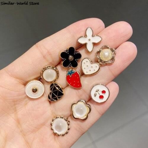 10Pcs Brooch Set Fashion Clothing Brooches for Women Pearl Lapel Pin Sweater Dress Brooch Pins Badge Buckle Accessories