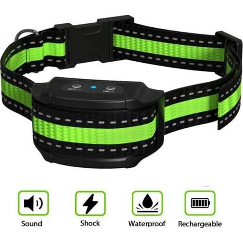 New Portable Anti Dog Bark Collar Rechargeable Waterproof High Sensitivity Stop Barking Device Long Range Shock Vibration Colla