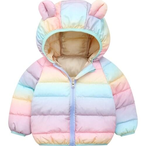 Toddler Baby Girls Boys Hooded Parkas Kids Outdoor Colorful Candy Color Jacket Thick Warm Windproof Coat Winter Girl Clothing