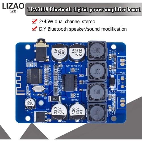 WAVGAT TPA3118 2x30W DC 8-26V Stereo audio Bluetooth Digital power Amplifier Board For diy Toys Model amplificador amplifiers