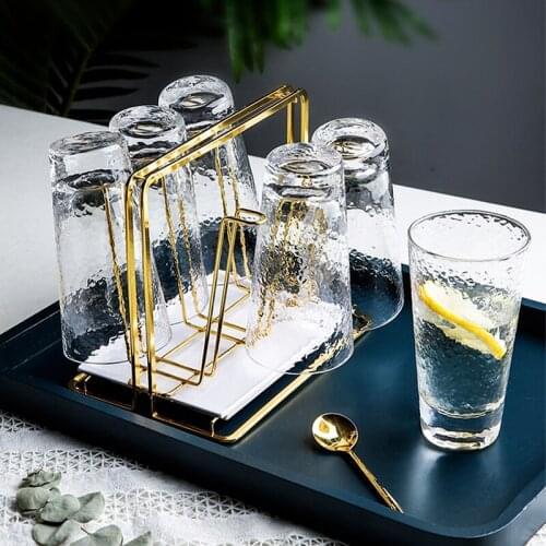 Water Draining Cup Holder Household Water Cup Rack Living Room Kitchen Organizer and Storage Glasses Drying Rack WF