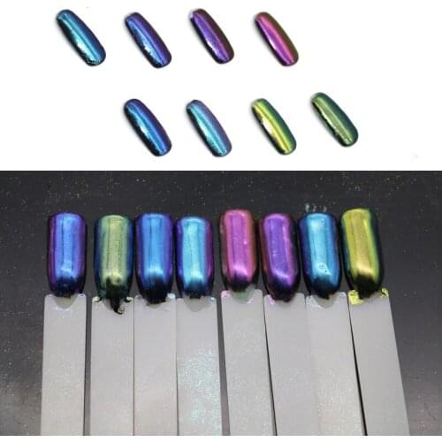 1Box Nail Mirror Pigment Powder Laser Chameleon Nail Glitter Metallic Effec Super-fine Glitter Dust for Nail Art UV Gel Polish