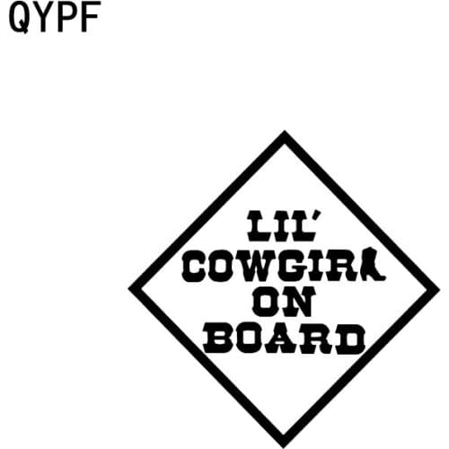 QYPF 15.2CM*15.2CM COWGIRL ON BOARD Vinyl Sticker Car Decals Black Sliver C14-0135