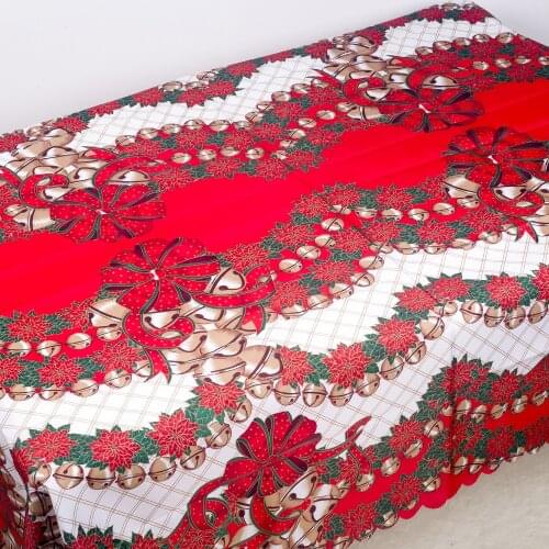 Noel 2020 Christmas Table Ornament Polyester Printed Tablecloth Christmas Decorations for Home New Year Table Decor Accessories