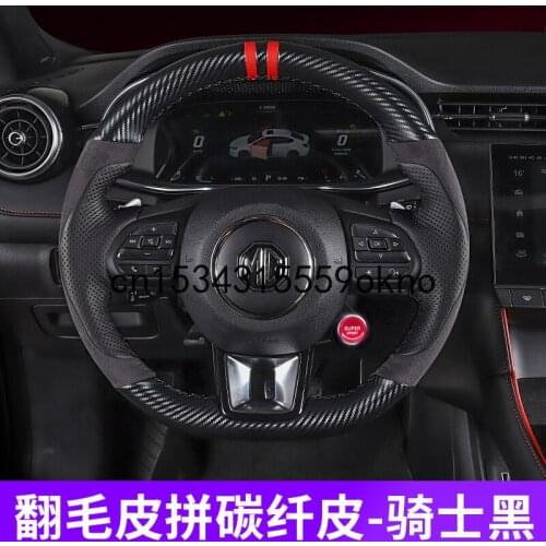 DIY Car Steering Wheel Cover For MG6 2017-2020 Interior Accessories Carbon Fibre Leather Sewing