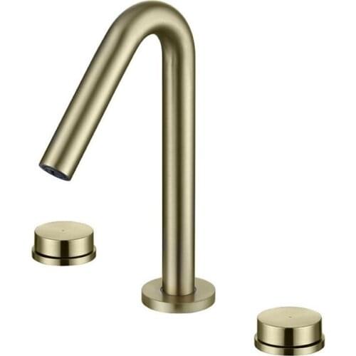 Vidric New Arrival Black /Chrome/brush gold Bathroom Basin Faucet 8 inch Widespread Lavatory Mixer Tap Brass Three Hole Sink tap