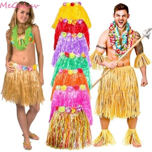 30/40/60/80cm Hawaiian Hula Grass Skirt Beach Luau Party Decoration Hula Dance Grass Dress Tropical Party Supplies