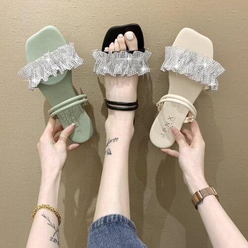 Fairy Style Womens Sandals 2021 Summer New Fashion All-Match Square Toe Chunky Heel Womens Sandals