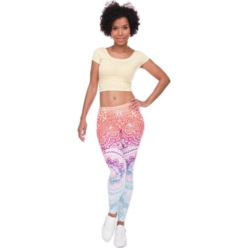 2019 new hot brand high quality high elastic ladies Leggings Leggings Slim Leggings Trousers Tropical Blade Print Ladies Legging