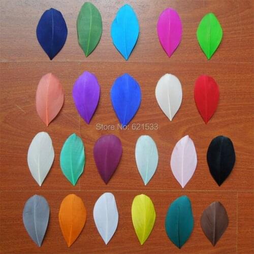 200PCS/LOT!6-8CM Multicolor Trimmed Goose feathers,feather petals,feather flowers for embllishment,millinery,20colours available