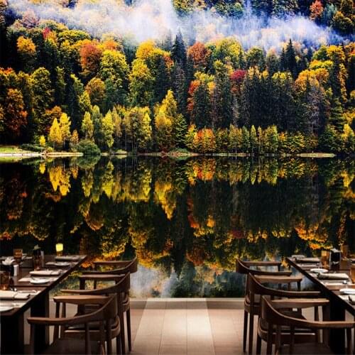 Custom 3d Mural Tree Lake Landscape Luxury-Wall-Paper Wall Scenery Wallpaper Wedding Background Wallpaper Home Decoration