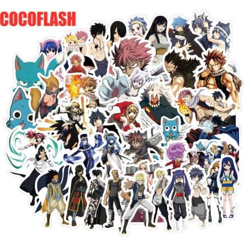 10/50Pcs/set Japanese Classic Anime Fairy Tail Stickers For DIY TOY Bicycle Motorcycle Skateboard Snowboard Laptop Luggage