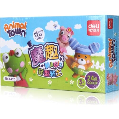 6452 Light Clay 24-color Ultra-light Clay Childrens Rubber Mud Colored Student Space Mud Office supplies learning stationery