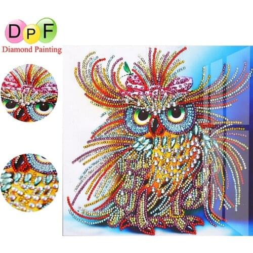 DPF 5D Special Shape Diamond Painting owl animal Diamond Embroidery Partial Rhinestones Diamond Mosaic Decorative paintings