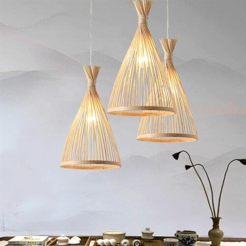 Bamboo Hanging Light Classic Bamboo Chandelier Chinese Style Woven Bamboo Light Bamboo Hanging Lamp For Home Living Room Lamp