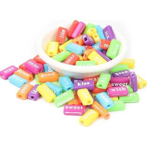 100Pcs Mixed Colorful Letter Acrylic Beads 15mm For Jewellery Marking Loose Spacer Bead Bracelet Necklace Charm Jewelry Finding