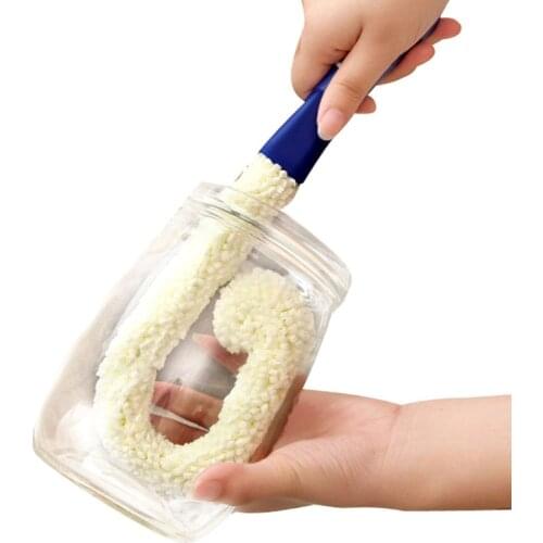 Bottle Cleaning Brush, 17-in Long Neck Bendable Foam Flexible Washing Brush Scrubber, Multi-Function Household Cleaning Tools