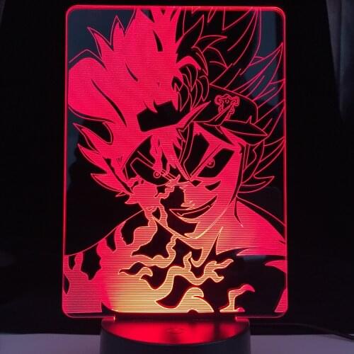 Black Clover Asta Light for Kids Bedroom Decor Night Light Birthday Gift Manga Gadget 3d Lamp Anime Dropshipping Lights