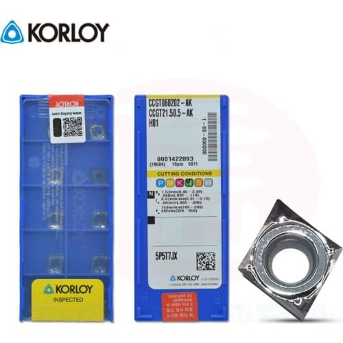 KORLOYR CCGT060202 CCGT060204 CCGT060208-AK H01 CNC Milling Cutter for Aluminum