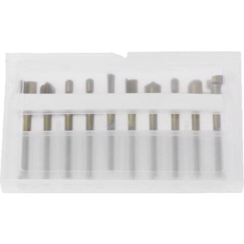 10Pcs/Set 3mm 1/8" Wood Cutter Milling HSS CNC Titanium Router Bits for Rotary Engraving Machine Knife Milling Groove Slot U4LB