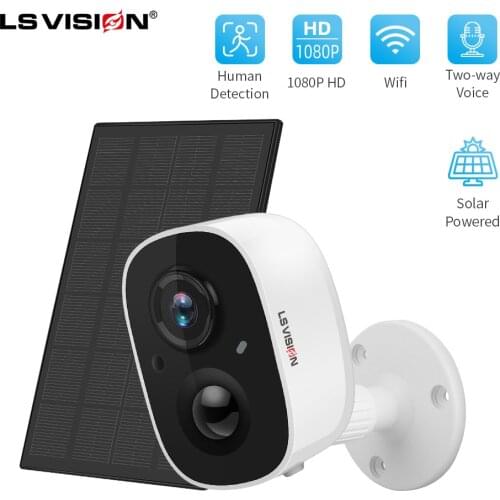 LSVISION WiFi Solar Battery Powered 2.0MP HD Outdoor Wireless Security IP Camera Surveillance Waterproof PIR Alarm Record