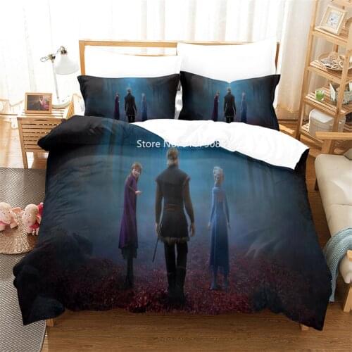 Disney Frozen Princess Elsa Girl Bedroom Decoration Comfortable and Lovely Duvet Quilt Cover Pillowcase Bedding Set Home Textile