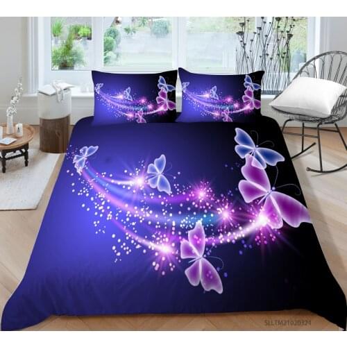 Hot Style Soft Bedding Set 3d Digital Butterflies Printing 2/3pcs Duvet Cover Set Single Twin Double Full Queen King Bedclothes