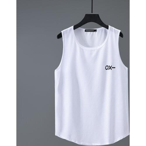 Summer men tank tops big size 8XL 10XL 11XL Camouflage Ice silk hole Breathable tank tops high street sports tops tees