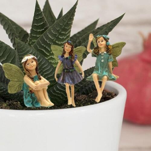 6Pcs Miniature Fairies Figurines Accessories Outdoor Deco Mini Fairies Garden Outdoor Ornaments Decor Statue Accessories