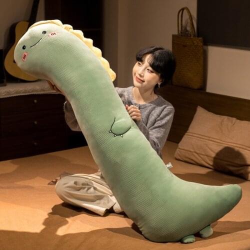 Cartoon Plush Animal Long Pillow Stuffed Dinosaur&Crocodile&Bear&Deer&Pig Plush Toy Doll Boyfriend Pillow Children Birthday Gift