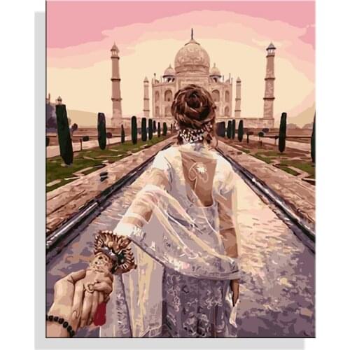 Holding hands Back Exquisite Handmade Needlework Embroidery DIY Cross Stitch Kits Crafts 14CT Unprinted Home decor wall Arts