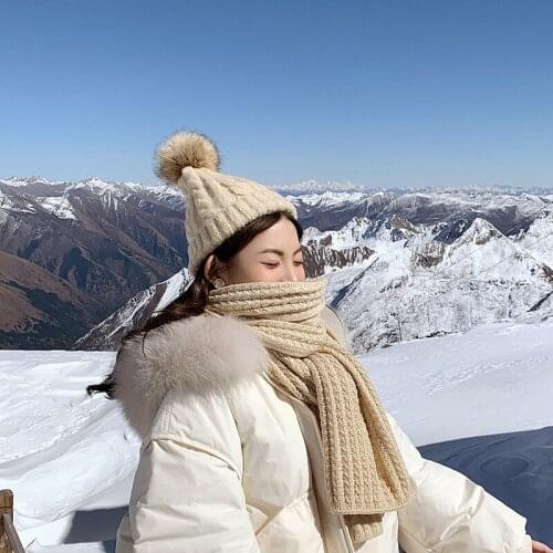 New Fashion Winter Knitted Scarf Women Long Scarves Female Vintage Large Shawl Soft Warm Thickened Scarf