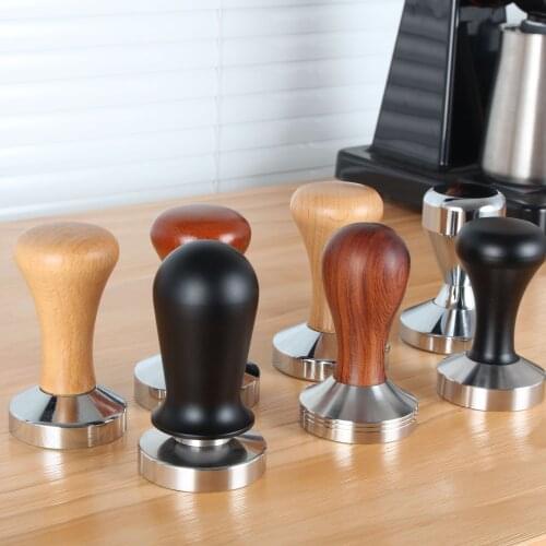 Woodiness Coffee Pressed Powder Hammer Espresso Maker Cafe Barista Tools Machine Accessories Handmade Tamper 51-58mm
